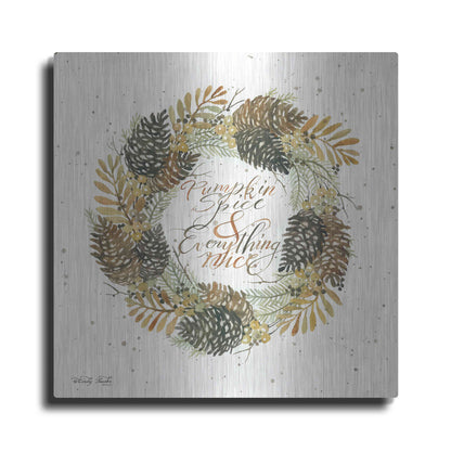 Luxe Metal Art 'Pumpkin Spice Wreath' by Cindy Jacobs, Metal Wall Art