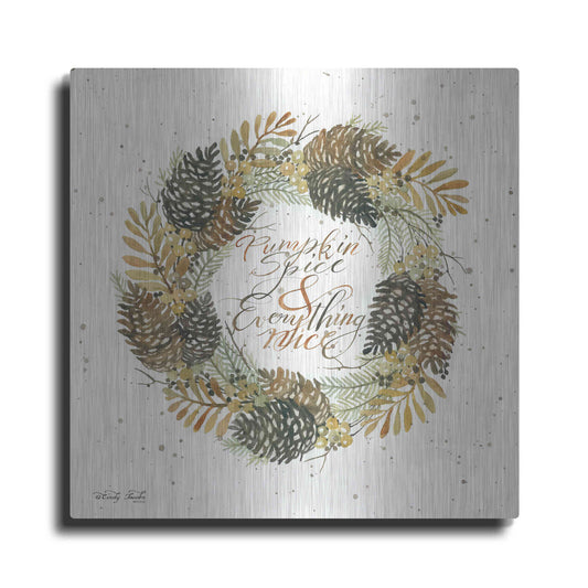 Luxe Metal Art 'Pumpkin Spice Wreath' by Cindy Jacobs, Metal Wall Art