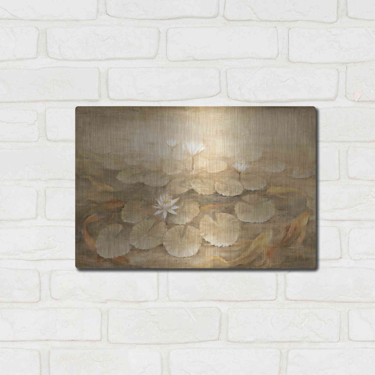 Luxe Metal Art 'Koi Pond' by Albena Hristova, Metal Wall Art,16x12