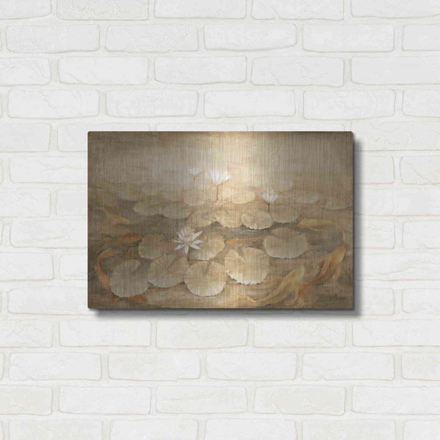 Luxe Metal Art 'Koi Pond' by Albena Hristova, Metal Wall Art,24x16