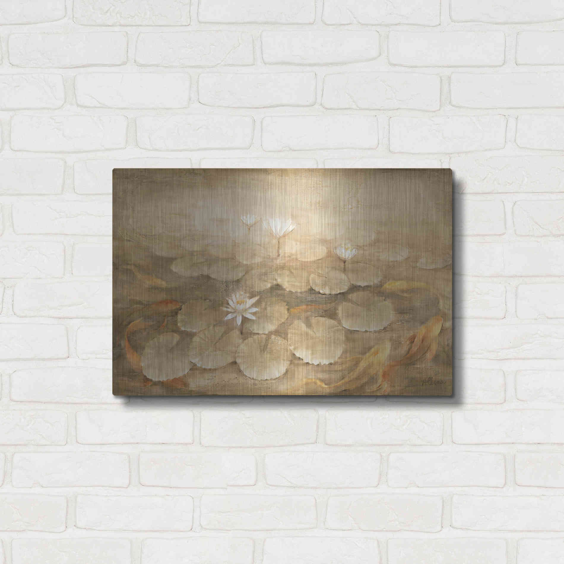 Luxe Metal Art 'Koi Pond' by Albena Hristova, Metal Wall Art,24x16