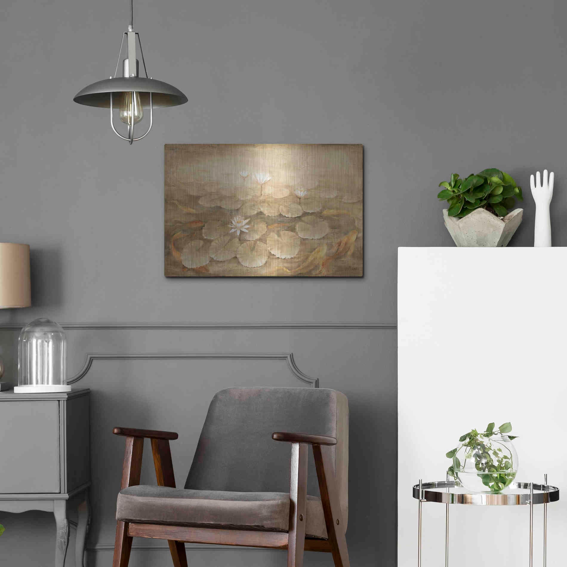 Luxe Metal Art 'Koi Pond' by Albena Hristova, Metal Wall Art,24x16