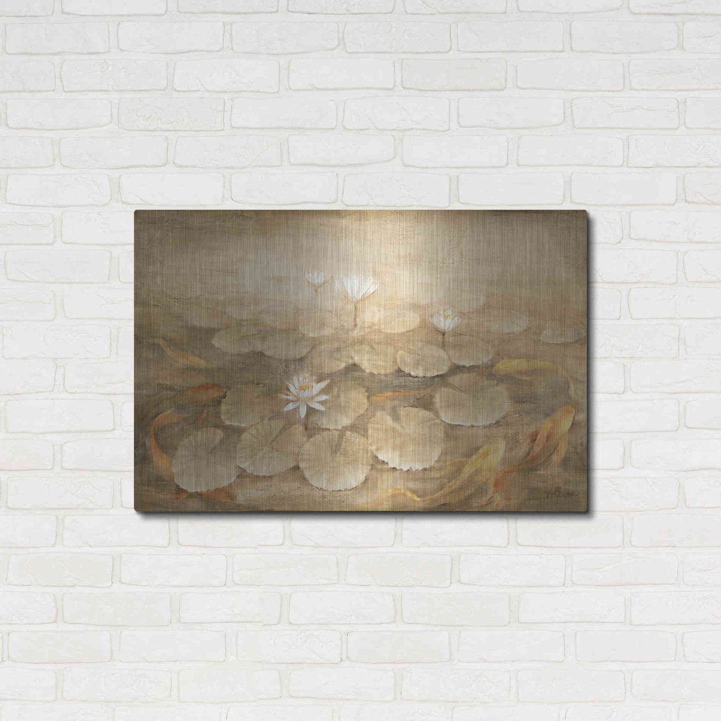 Luxe Metal Art 'Koi Pond' by Albena Hristova, Metal Wall Art,36x24