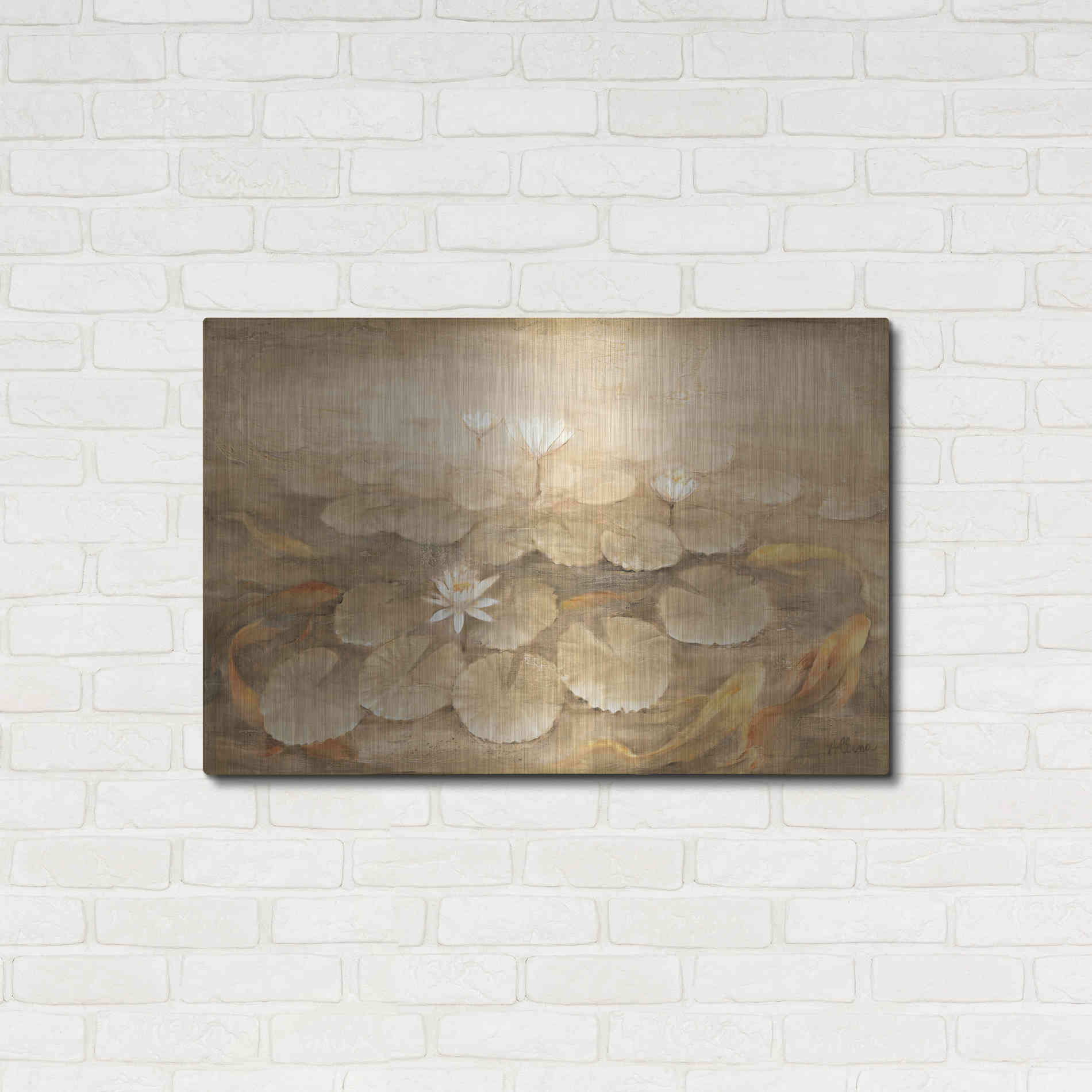 Luxe Metal Art 'Koi Pond' by Albena Hristova, Metal Wall Art,36x24