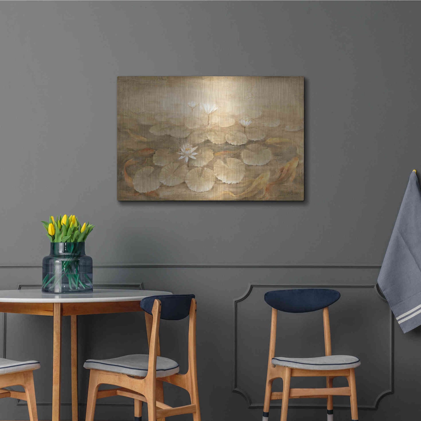 Luxe Metal Art 'Koi Pond' by Albena Hristova, Metal Wall Art,36x24