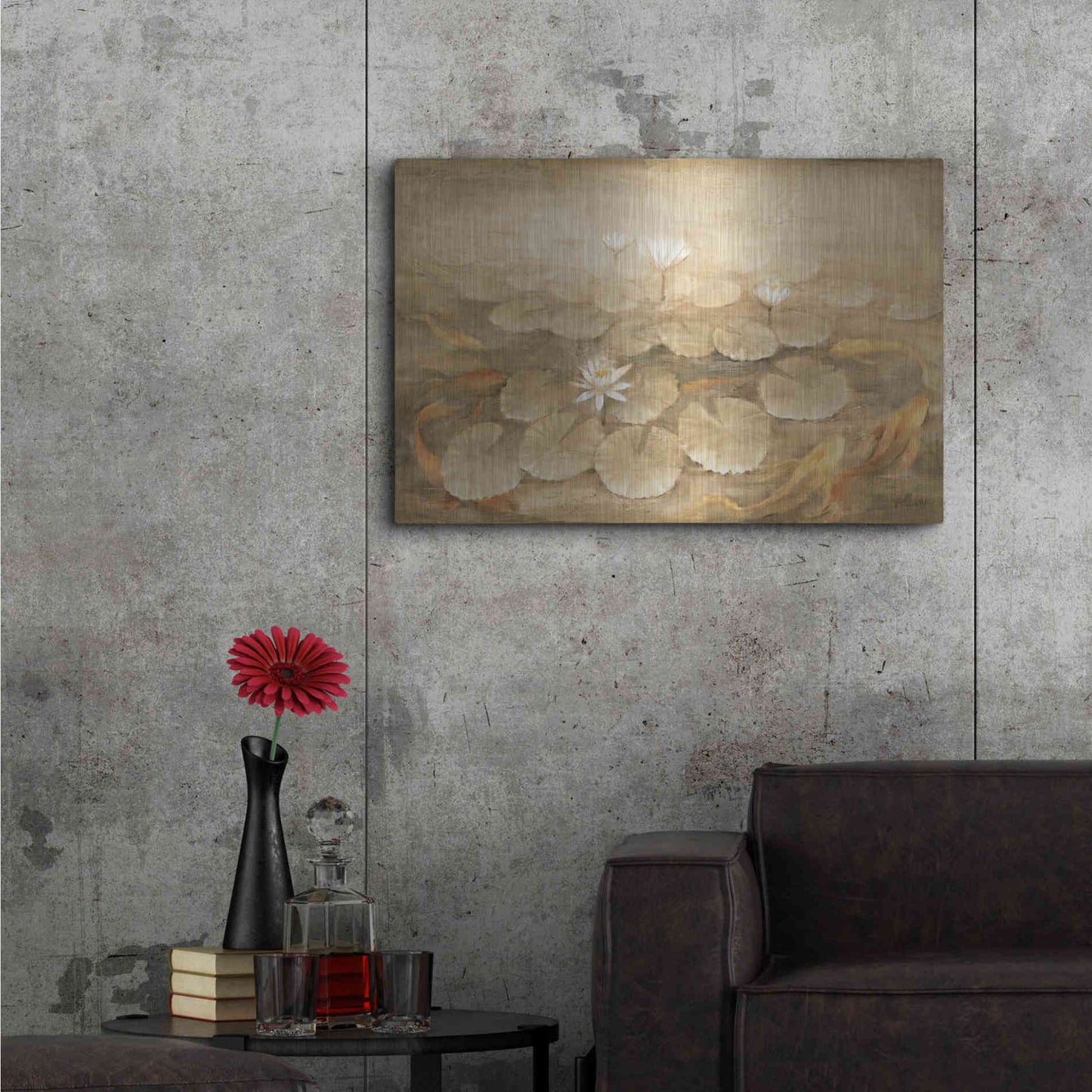 Luxe Metal Art 'Koi Pond' by Albena Hristova, Metal Wall Art,36x24