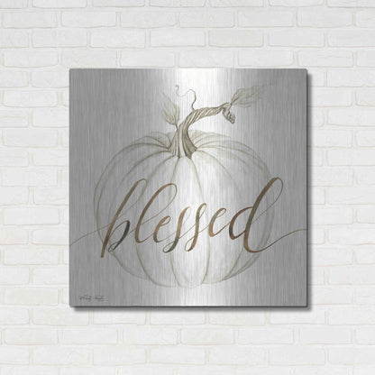 Luxe Metal Art 'Blessed Pumpkin' by Cindy Jacobs, Metal Wall Art,36x36
