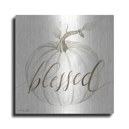 Luxe Metal Art 'Blessed Pumpkin' by Cindy Jacobs, Metal Wall Art