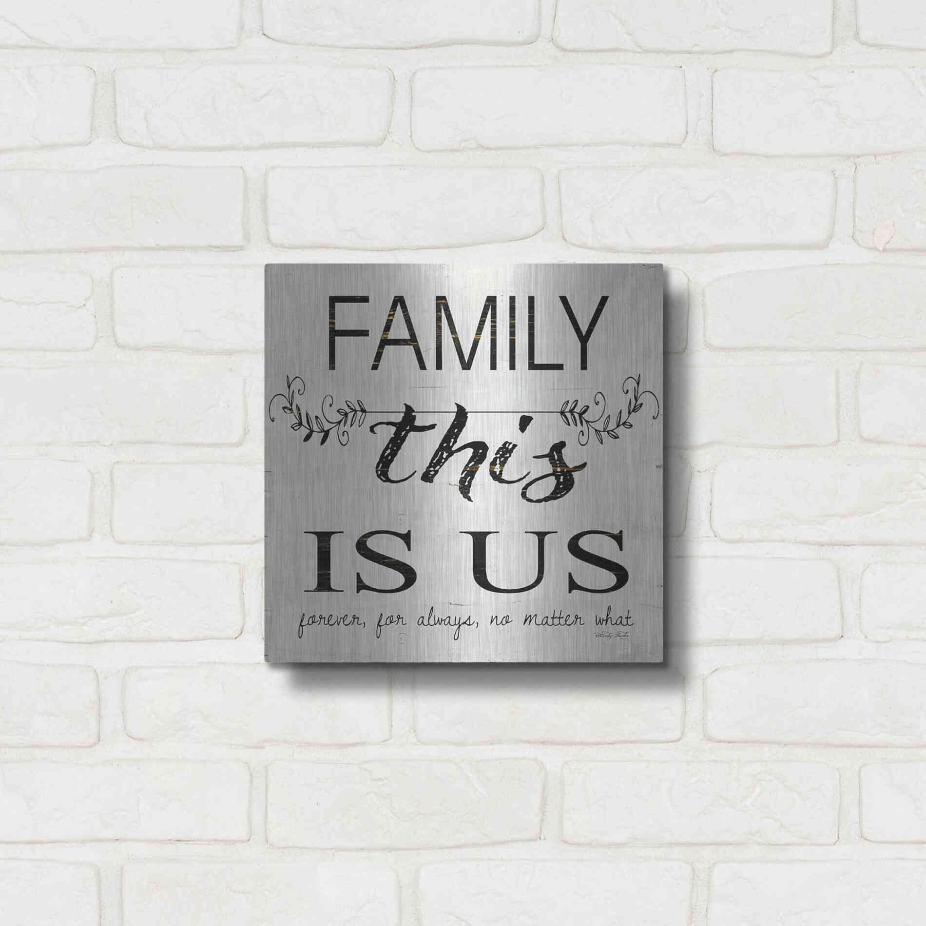 Luxe Metal Art 'Family - This is Us' by Cindy Jacobs, Metal Wall Art,12x12