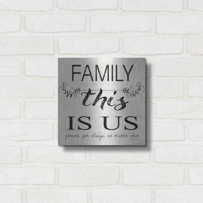 Luxe Metal Art 'Family - This is Us' by Cindy Jacobs, Metal Wall Art,12x12