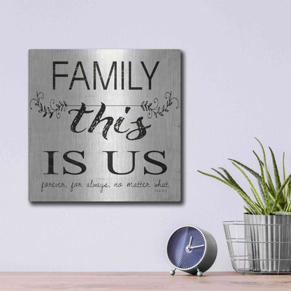 Luxe Metal Art 'Family - This is Us' by Cindy Jacobs, Metal Wall Art,12x12