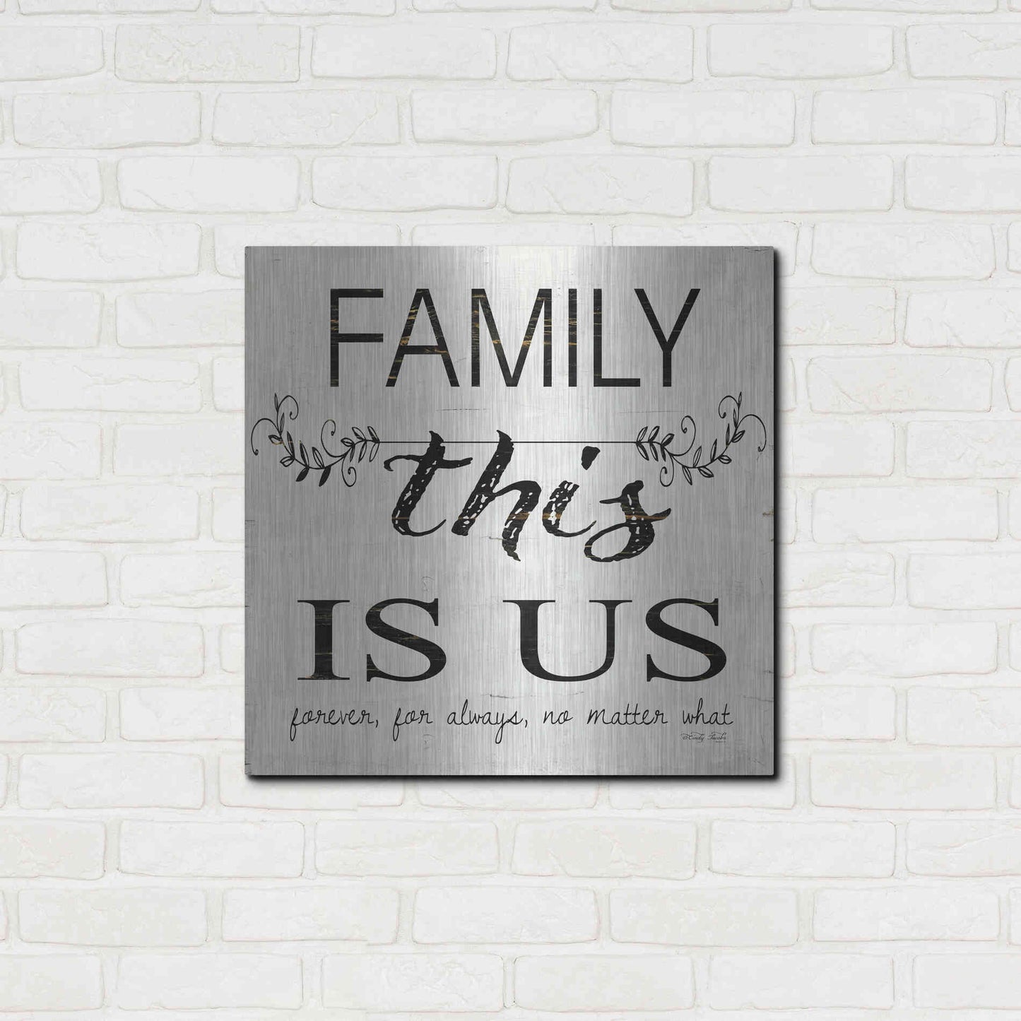 Luxe Metal Art 'Family - This is Us' by Cindy Jacobs, Metal Wall Art,24x24