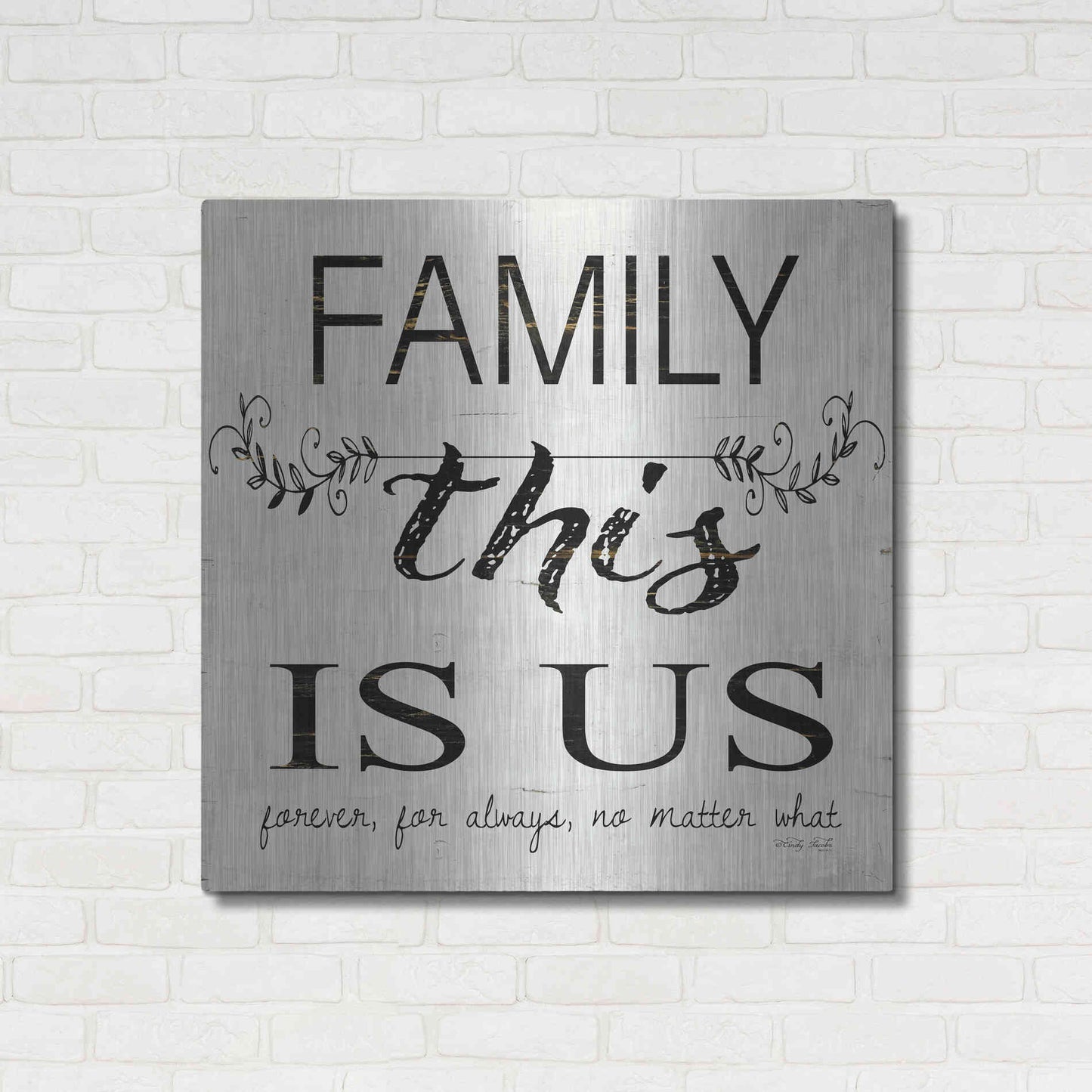 Luxe Metal Art 'Family - This is Us' by Cindy Jacobs, Metal Wall Art,36x36