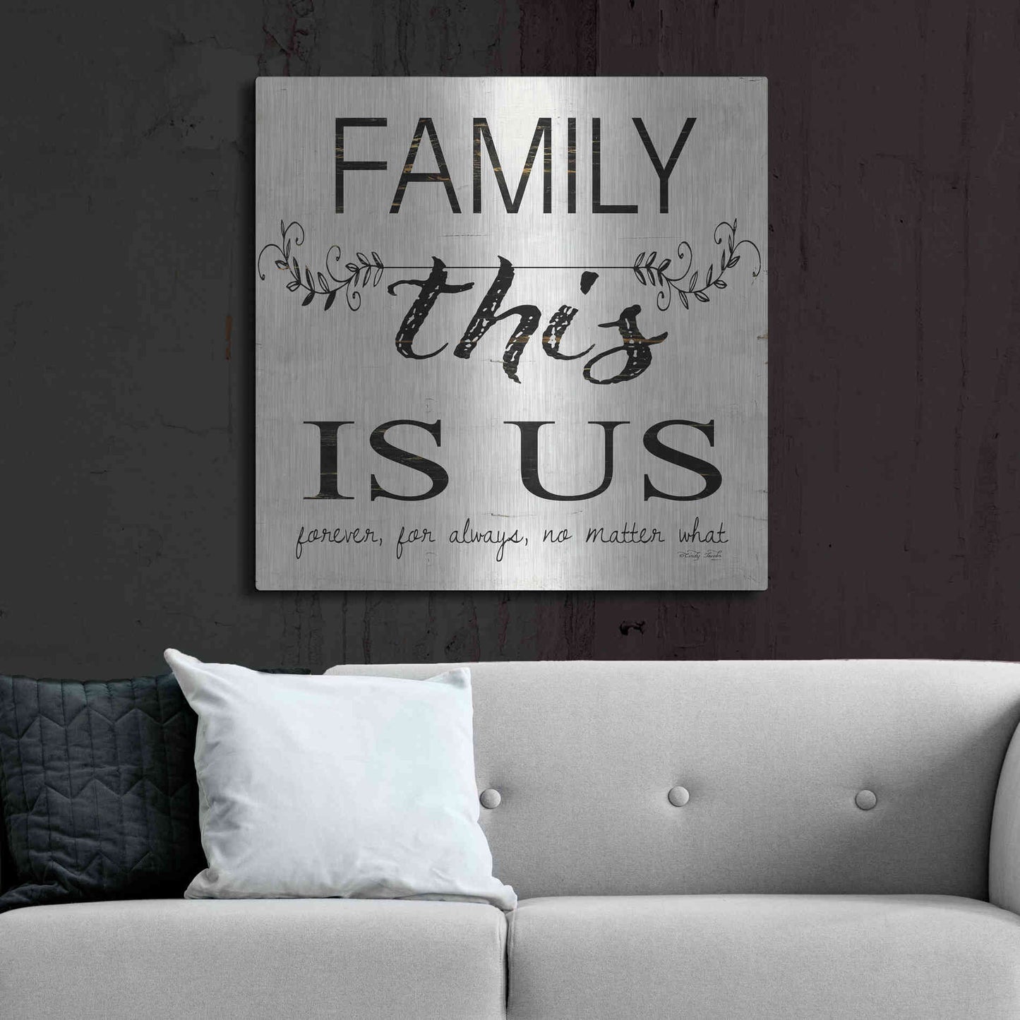 Luxe Metal Art 'Family - This is Us' by Cindy Jacobs, Metal Wall Art,36x36