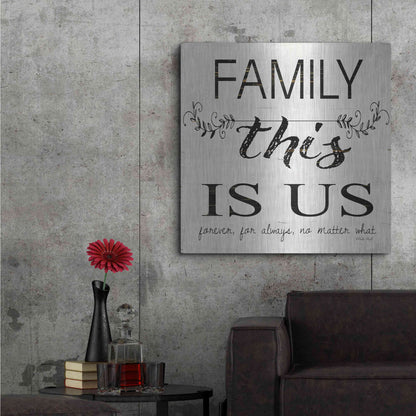 Luxe Metal Art 'Family - This is Us' by Cindy Jacobs, Metal Wall Art,36x36