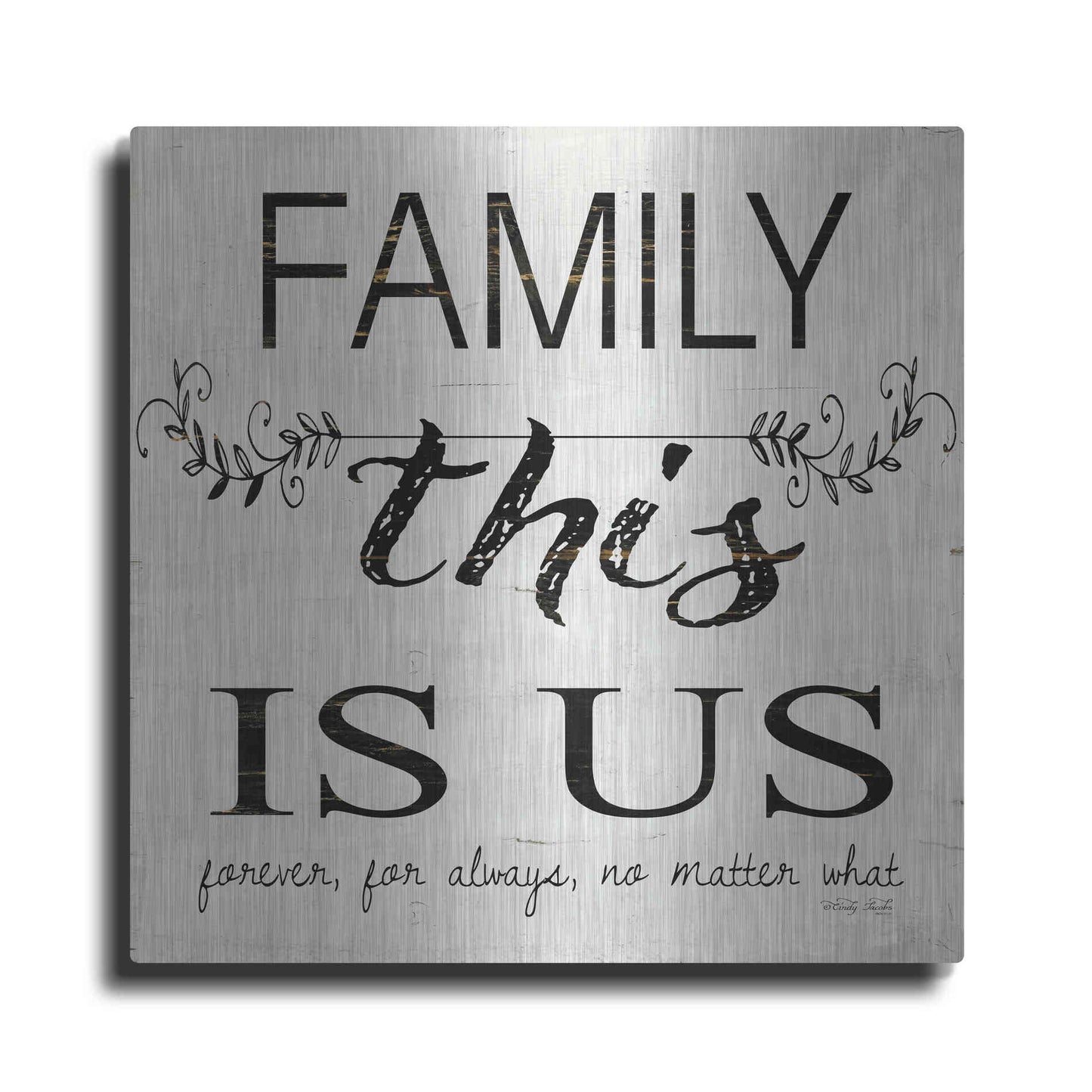 Luxe Metal Art 'Family - This is Us' by Cindy Jacobs, Metal Wall Art