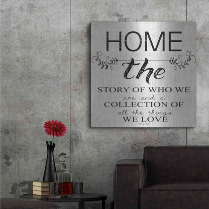 Luxe Metal Art 'Home - A Story of Who We Are' by Cindy Jacobs, Metal Wall Art,36x36