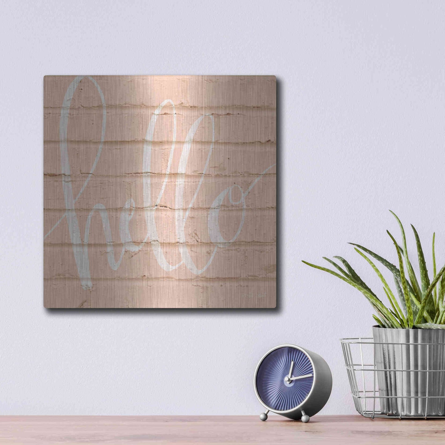 Luxe Metal Art 'Hello Pink' by Cindy Jacobs, Metal Wall Art,12x12