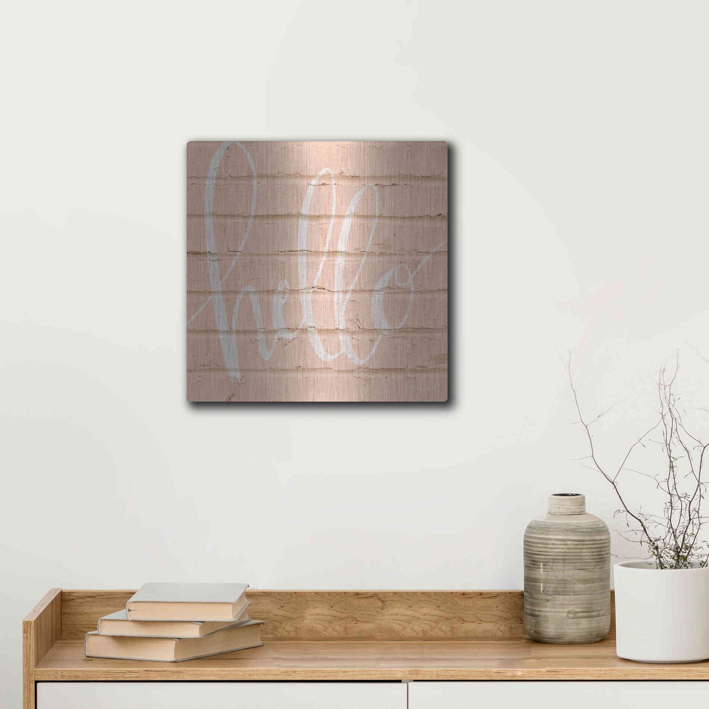 Luxe Metal Art 'Hello Pink' by Cindy Jacobs, Metal Wall Art,12x12