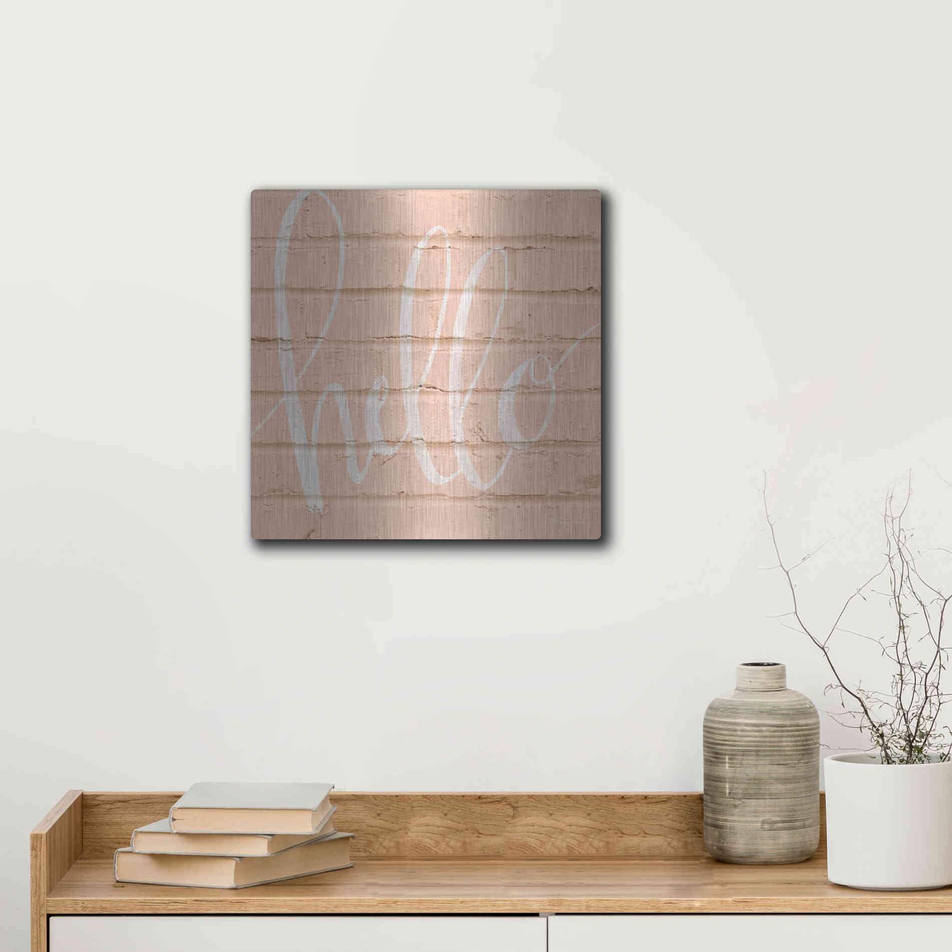 Luxe Metal Art 'Hello Pink' by Cindy Jacobs, Metal Wall Art,12x12