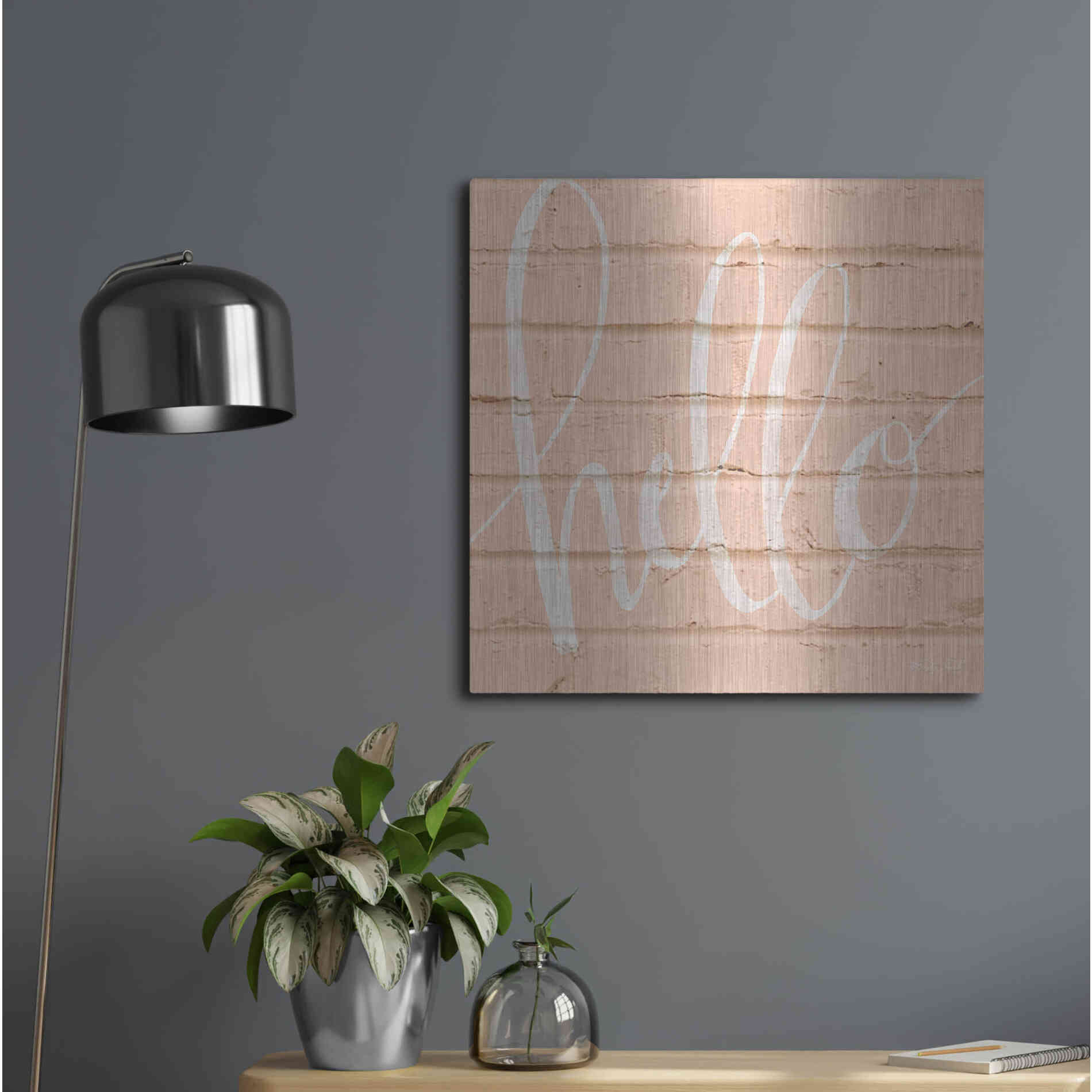 Luxe Metal Art 'Hello Pink' by Cindy Jacobs, Metal Wall Art,24x24