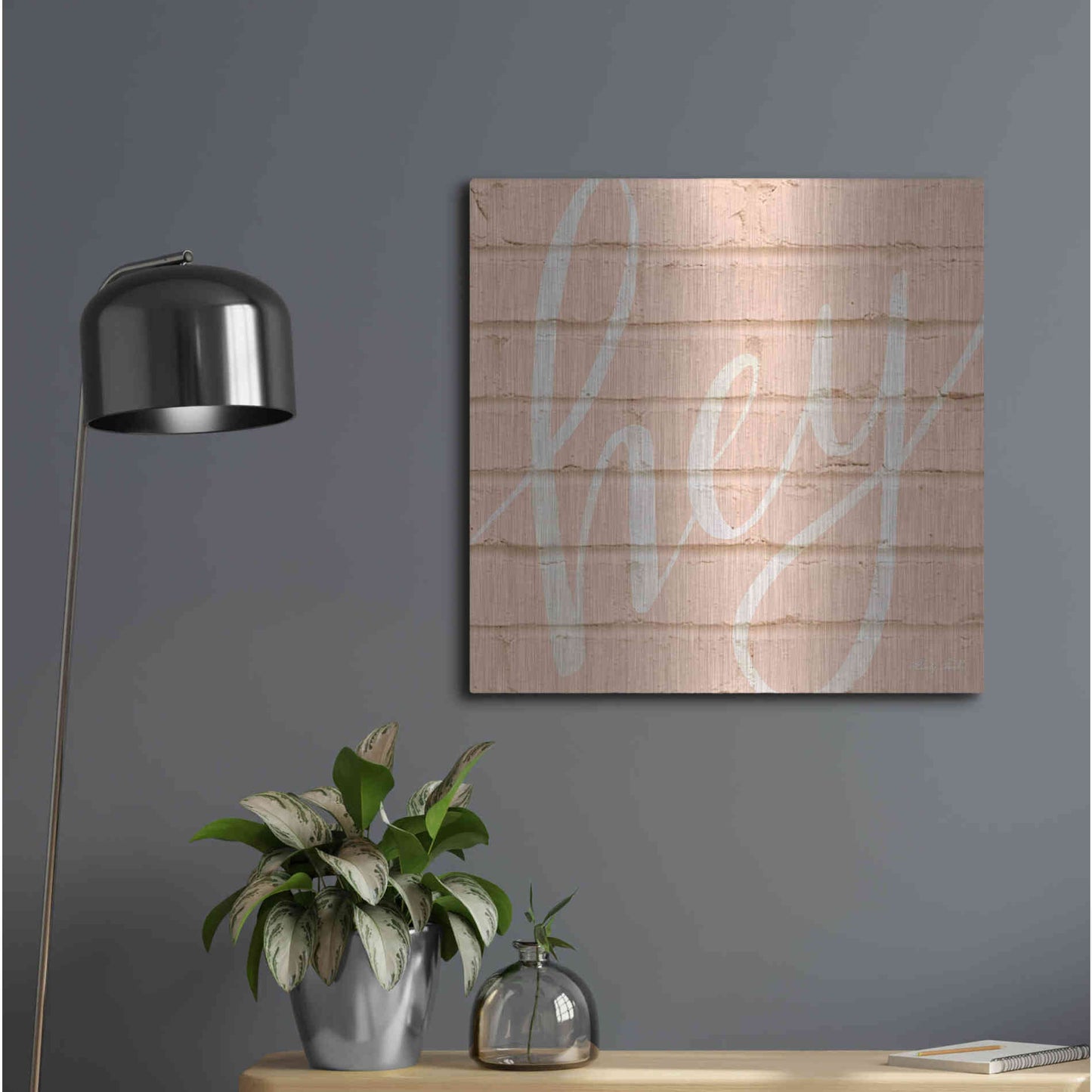 Luxe Metal Art 'Hey Pink' by Cindy Jacobs, Metal Wall Art,24x24