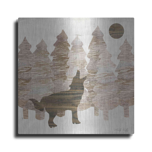 Luxe Metal Art 'Howl at the Moon I' by Cindy Jacobs, Metal Wall Art