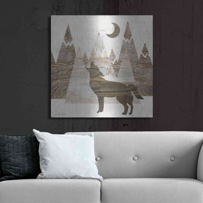 Luxe Metal Art 'Howl at the Moon II' by Cindy Jacobs, Metal Wall Art,36x36