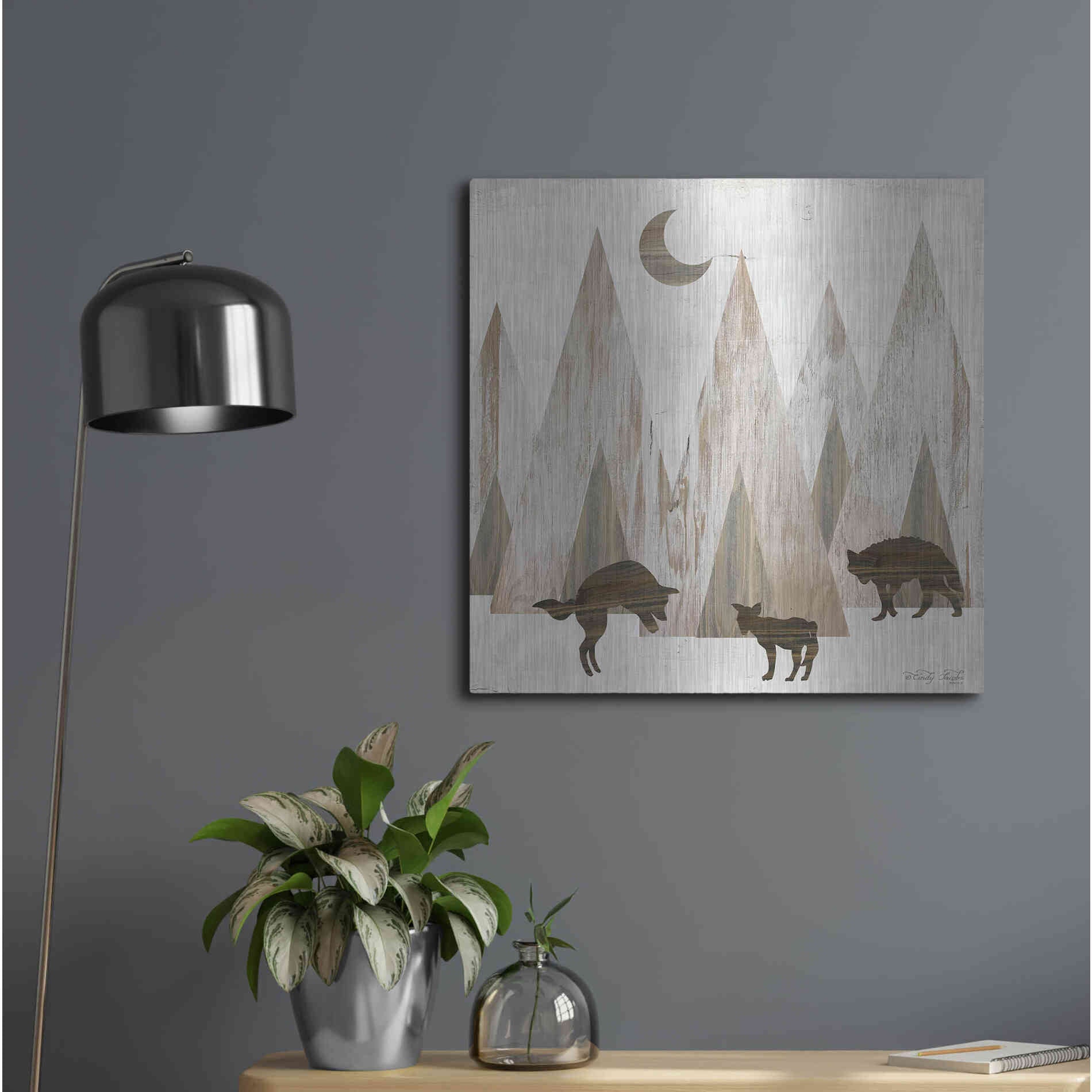 Luxe Metal Art 'Night Play' by Cindy Jacobs, Metal Wall Art,24x24