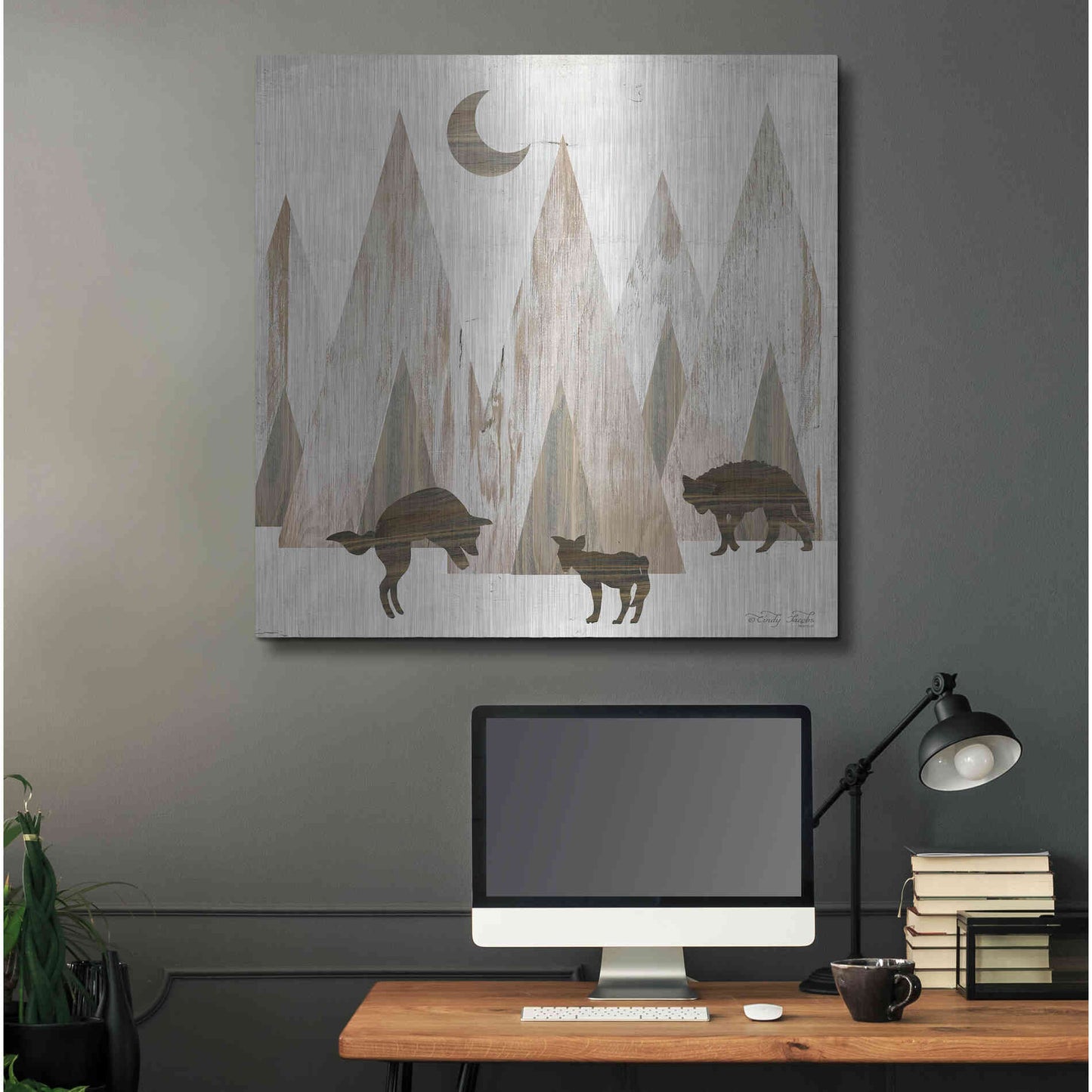 Luxe Metal Art 'Night Play' by Cindy Jacobs, Metal Wall Art,36x36