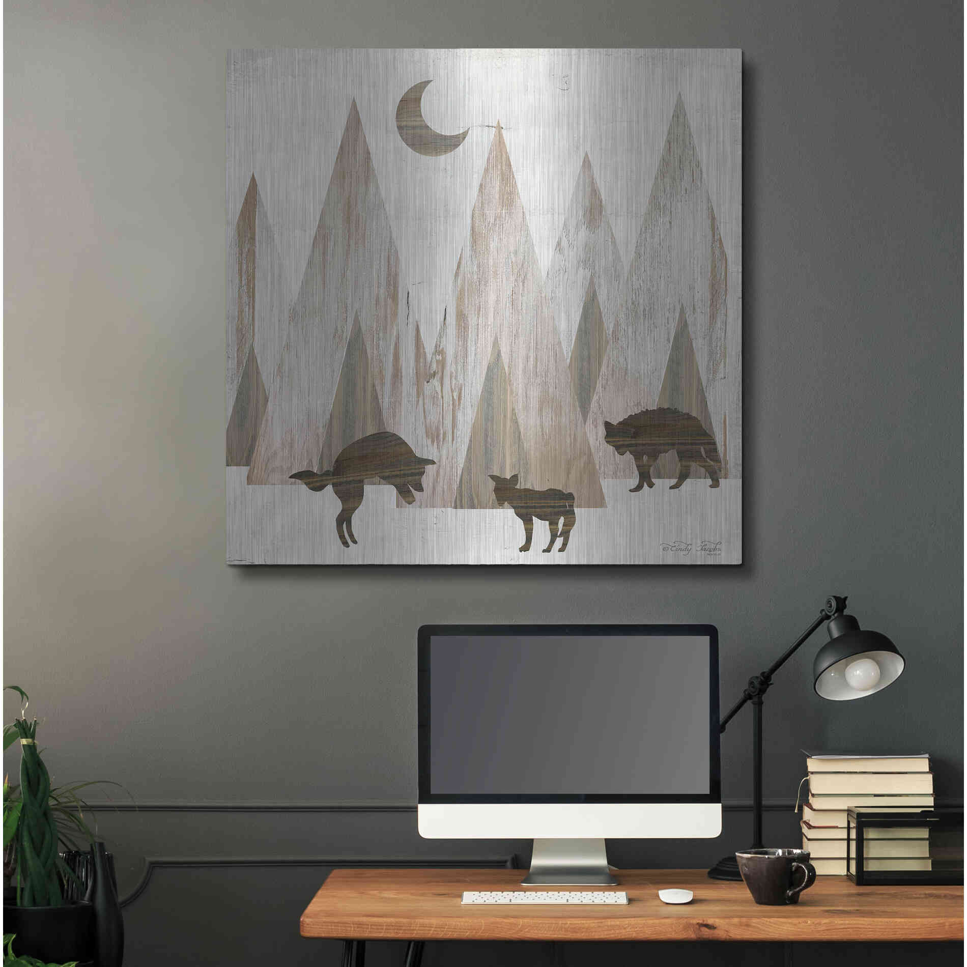 Luxe Metal Art 'Night Play' by Cindy Jacobs, Metal Wall Art,36x36