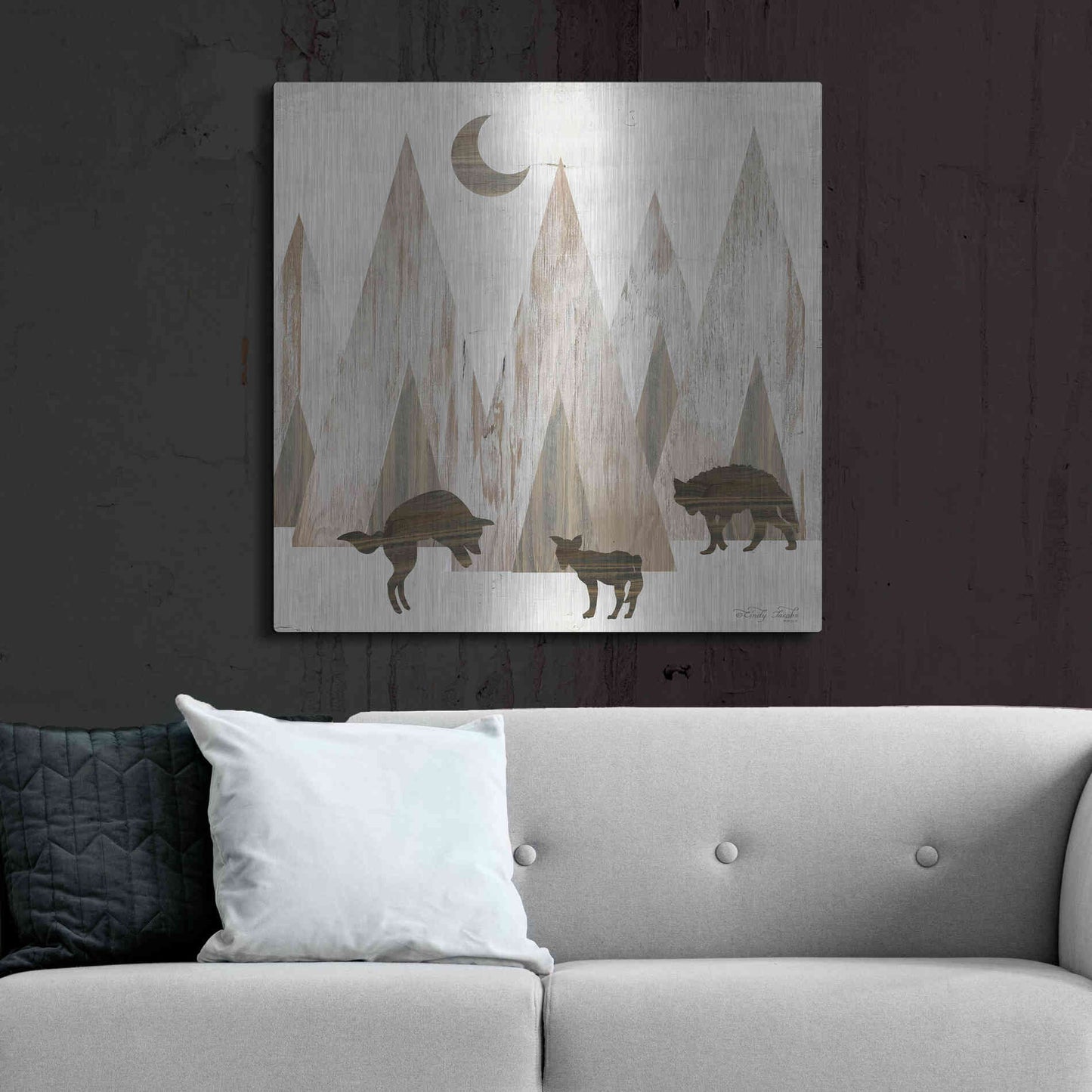 Luxe Metal Art 'Night Play' by Cindy Jacobs, Metal Wall Art,36x36
