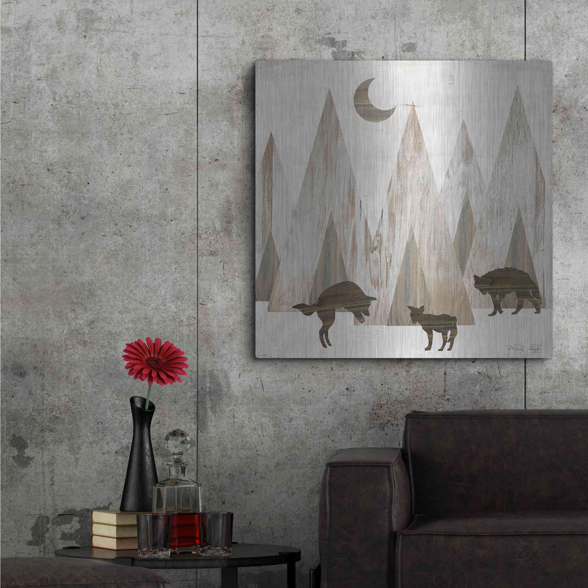 Luxe Metal Art 'Night Play' by Cindy Jacobs, Metal Wall Art,36x36
