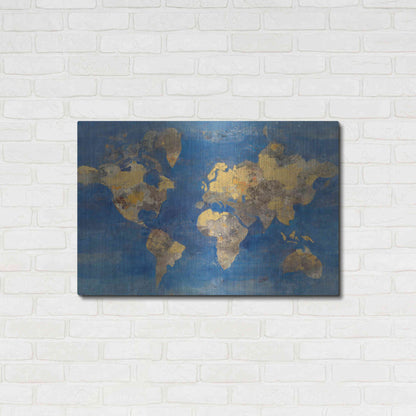 Luxe Metal Art 'Blue World' by Albena Hristova, Metal Wall Art,36x24