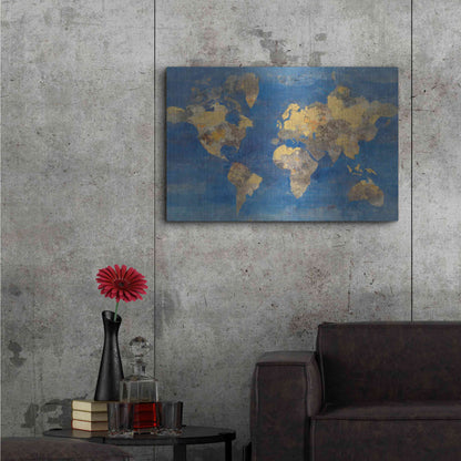 Luxe Metal Art 'Blue World' by Albena Hristova, Metal Wall Art,36x24