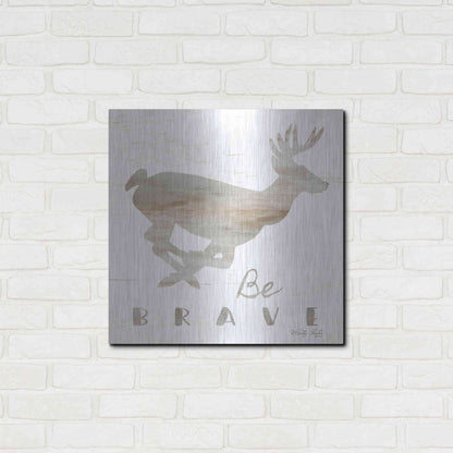 Luxe Metal Art 'Be Brave Deer' by Cindy Jacobs, Metal Wall Art,24x24