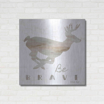 Luxe Metal Art 'Be Brave Deer' by Cindy Jacobs, Metal Wall Art,36x36