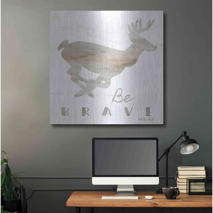 Luxe Metal Art 'Be Brave Deer' by Cindy Jacobs, Metal Wall Art,36x36