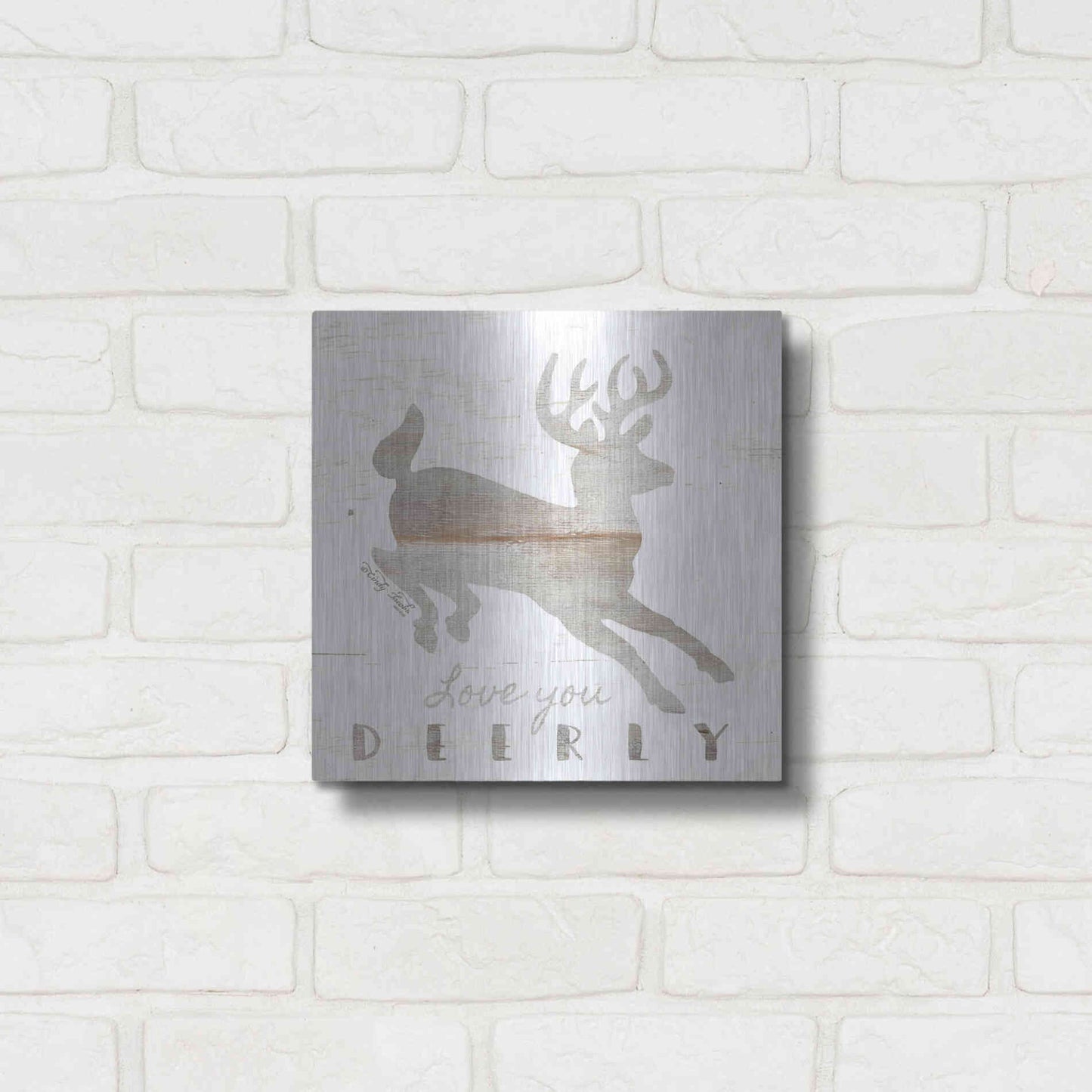 Luxe Metal Art 'Love You Deerly' by Cindy Jacobs, Metal Wall Art,12x12