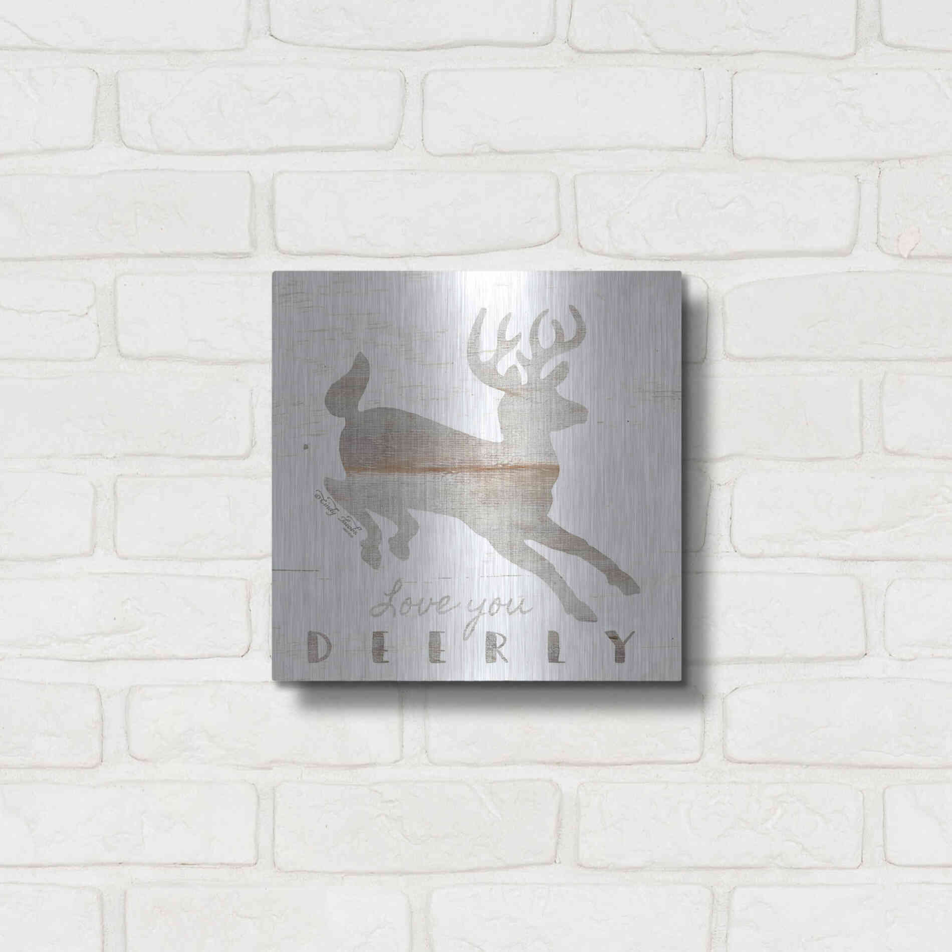 Luxe Metal Art 'Love You Deerly' by Cindy Jacobs, Metal Wall Art,12x12