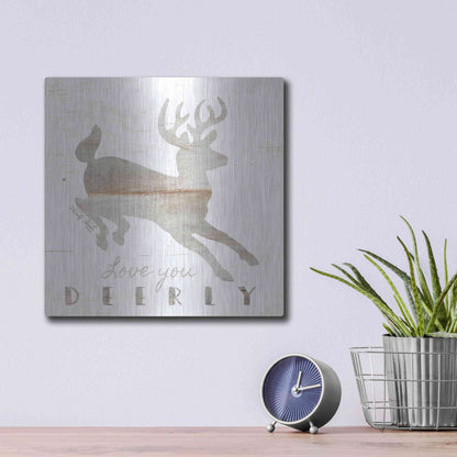 Luxe Metal Art 'Love You Deerly' by Cindy Jacobs, Metal Wall Art,12x12
