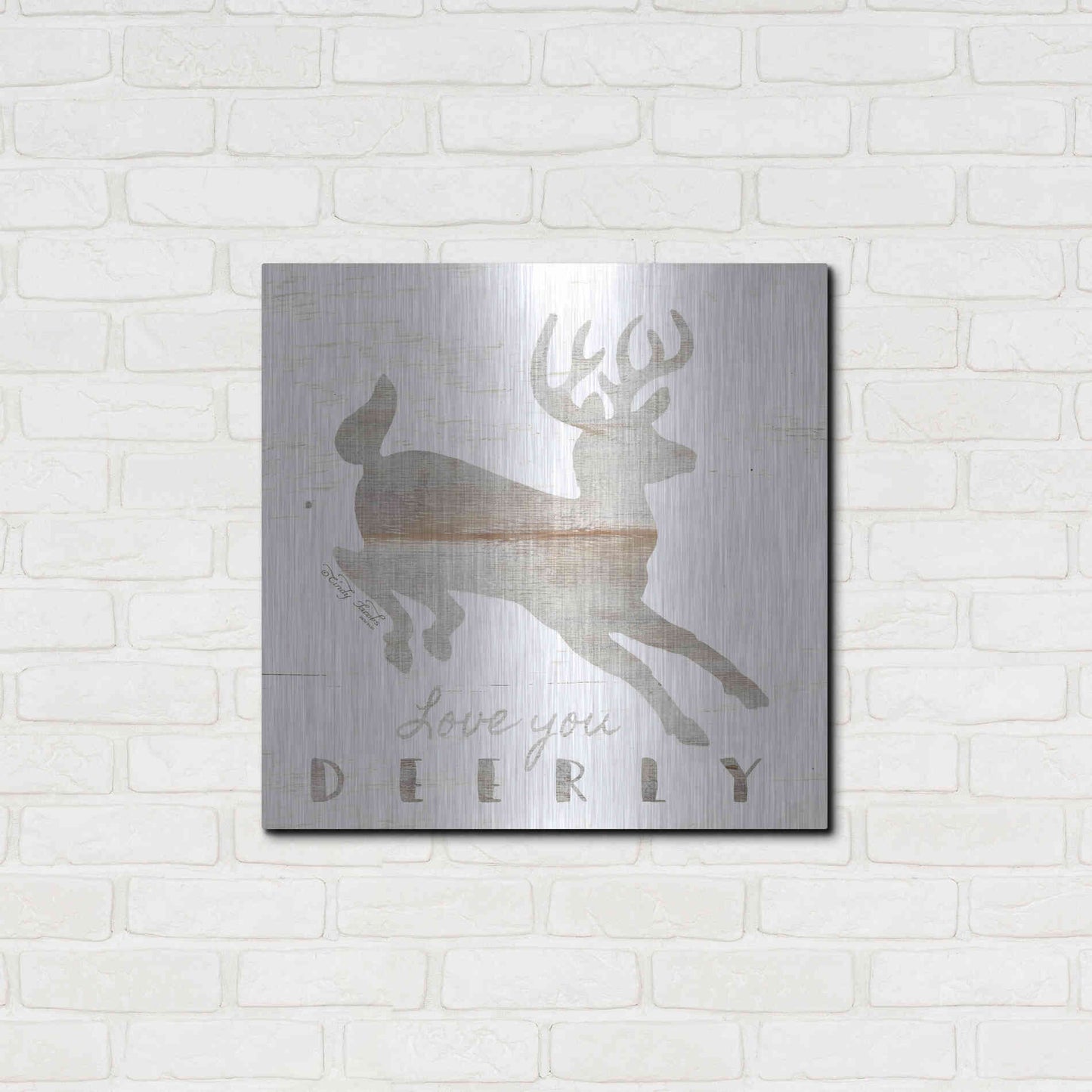 Luxe Metal Art 'Love You Deerly' by Cindy Jacobs, Metal Wall Art,24x24