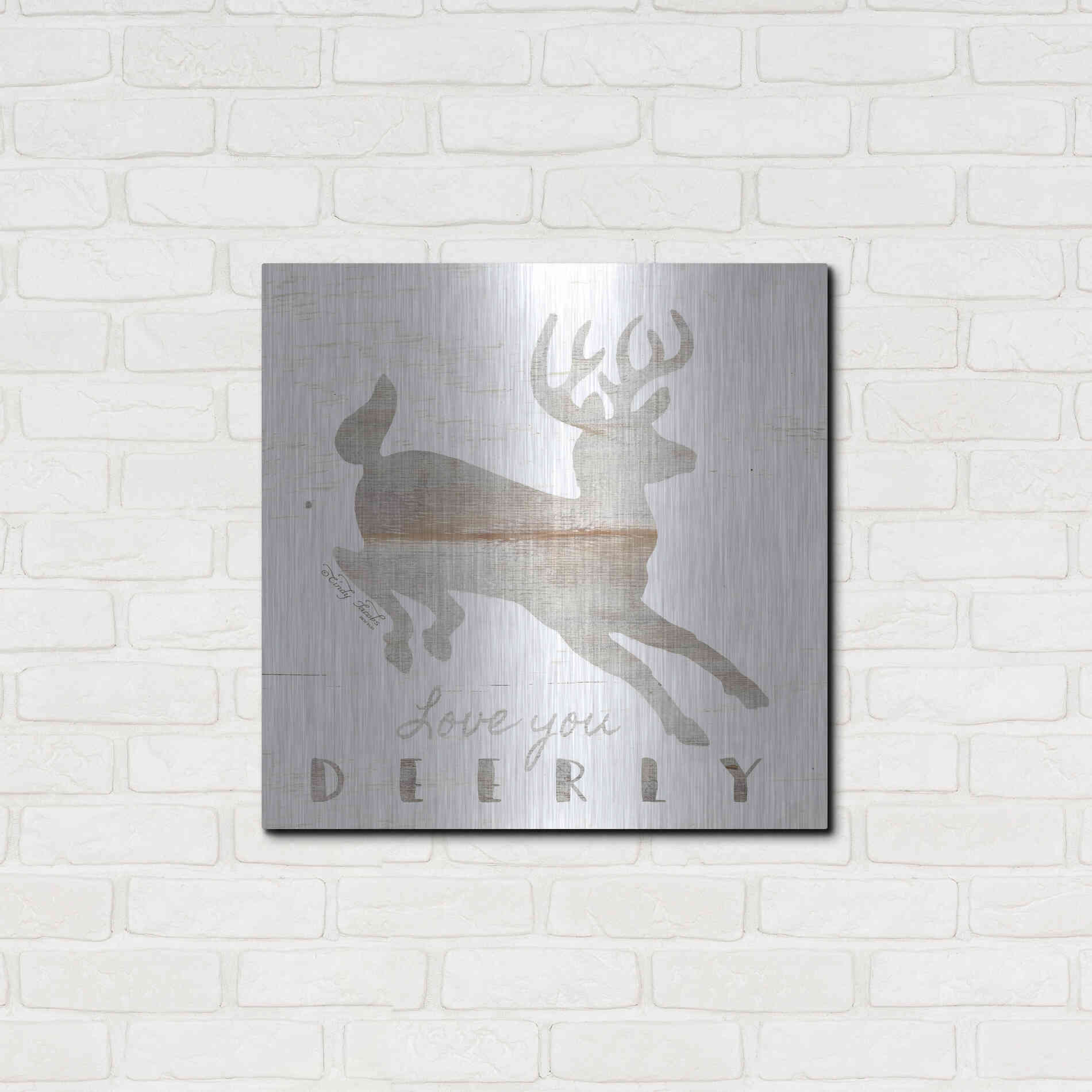 Luxe Metal Art 'Love You Deerly' by Cindy Jacobs, Metal Wall Art,24x24