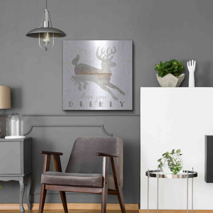 Luxe Metal Art 'Love You Deerly' by Cindy Jacobs, Metal Wall Art,24x24