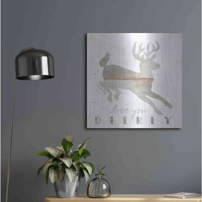 Luxe Metal Art 'Love You Deerly' by Cindy Jacobs, Metal Wall Art,24x24