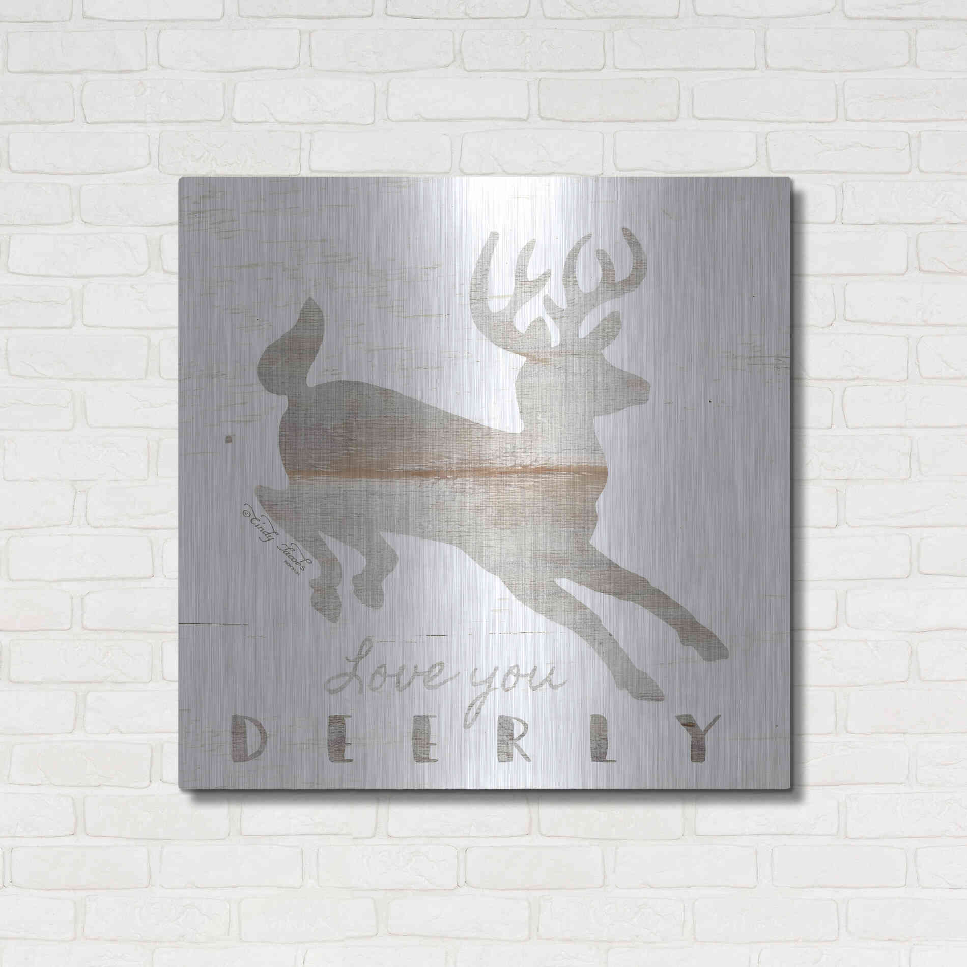Luxe Metal Art 'Love You Deerly' by Cindy Jacobs, Metal Wall Art,36x36