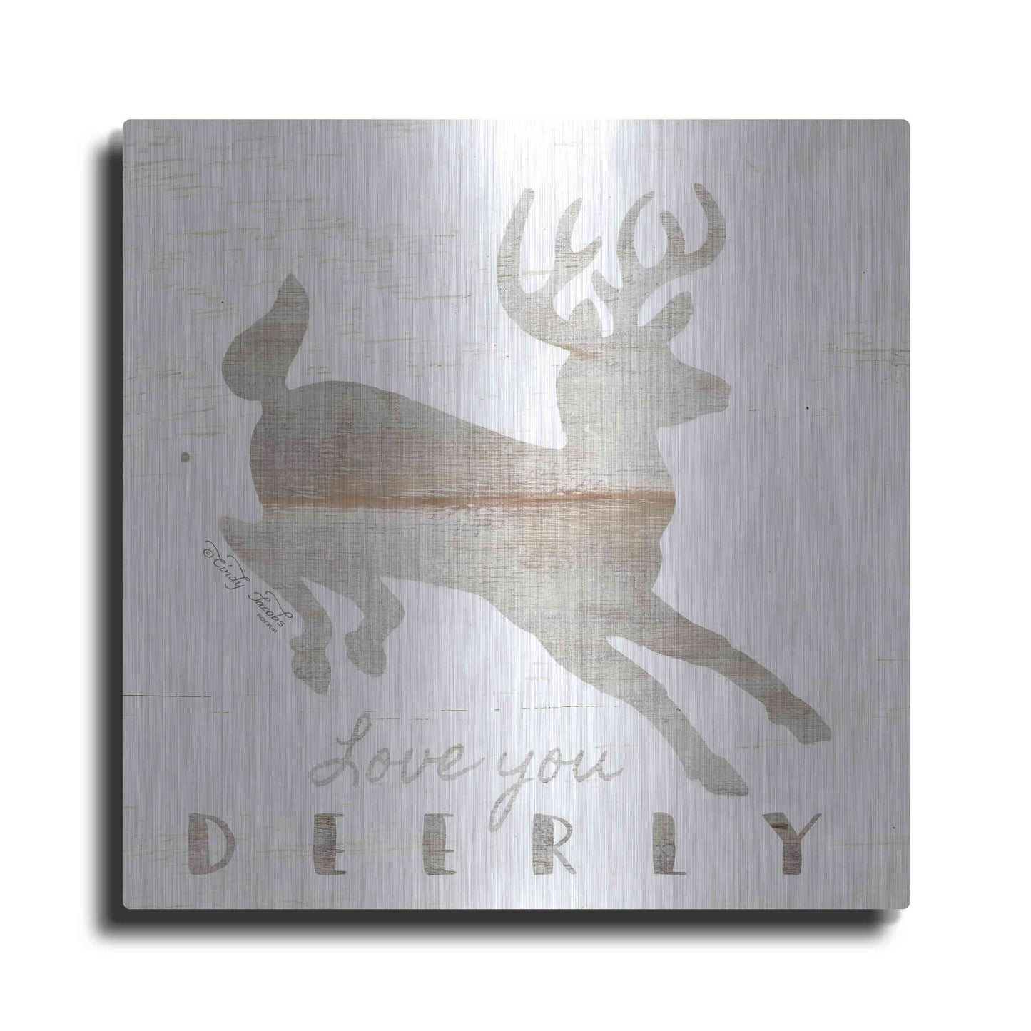 Luxe Metal Art 'Love You Deerly' by Cindy Jacobs, Metal Wall Art