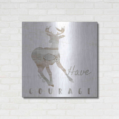 Luxe Metal Art 'Have Courage Deer' by Cindy Jacobs, Metal Wall Art,36x36