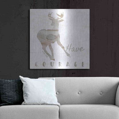 Luxe Metal Art 'Have Courage Deer' by Cindy Jacobs, Metal Wall Art,36x36