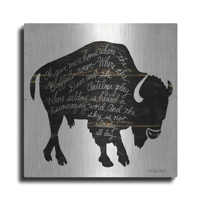 Luxe Metal Art 'Buffalo in Black' by Cindy Jacobs, Metal Wall Art